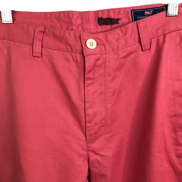 Vineyard Vines Khaki Pants Mens 30X32 Preppy Salmon Pink Straight Leg Cotton - Picture 7 of 8